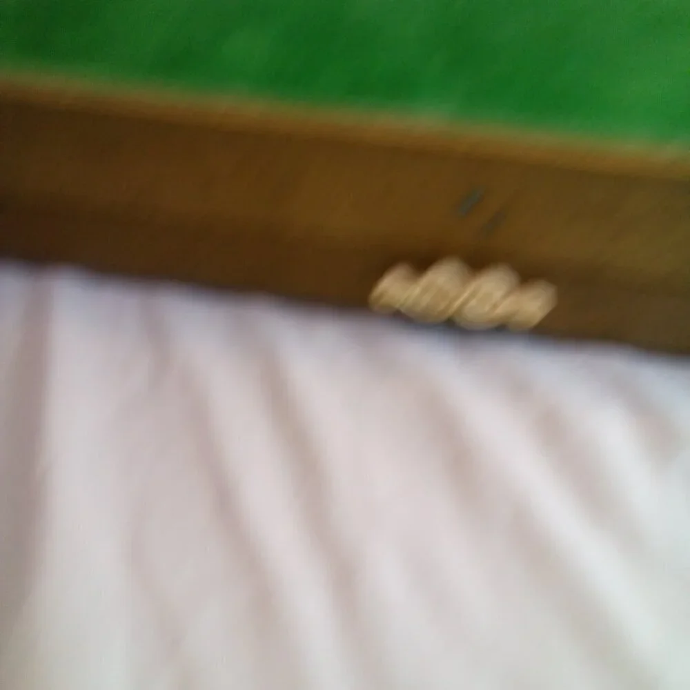 Vintage Jewlery Box Wood Padded Top Felt Lined Gold Color 12